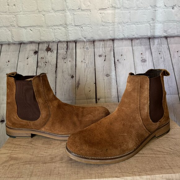 Crēvo Denham Chestnut Suede Chelsea Boots Size 8.5 - Picture 2 of 4